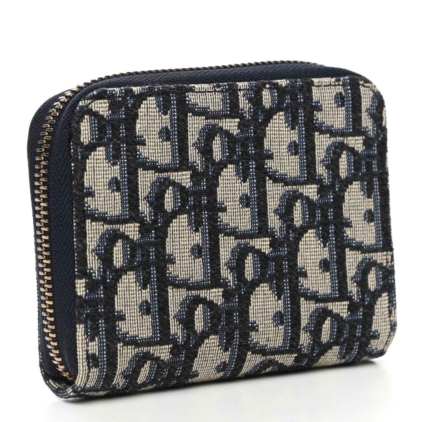 Oblique Zip Coin Pouch Blue