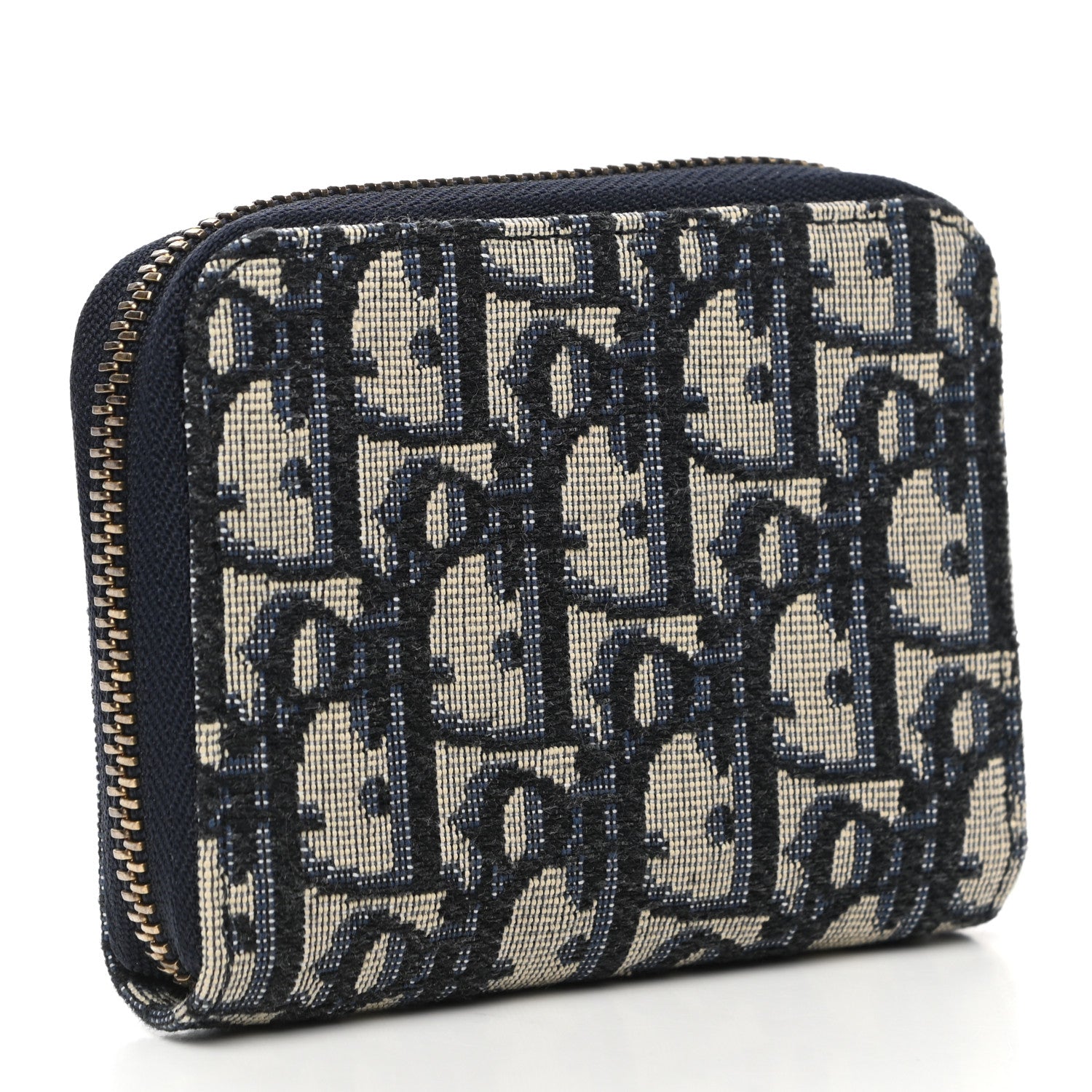 Christian Dior Oblique Zip Coin Pouch Blue 3 of 8