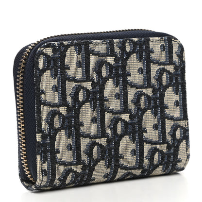 Christian Dior Oblique Zip Coin Pouch Blue 3 of 8