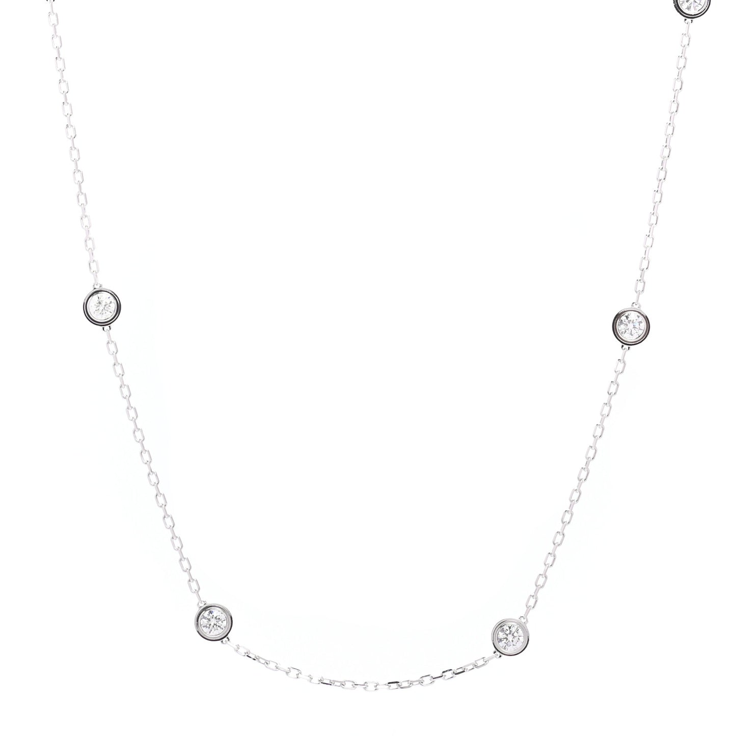 18K White Gold 8 Diamond D'Amour Station Necklace