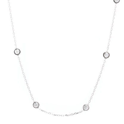 Cartier 18K White Gold 8 Diamond D'Amour Station Necklace 1 of 4