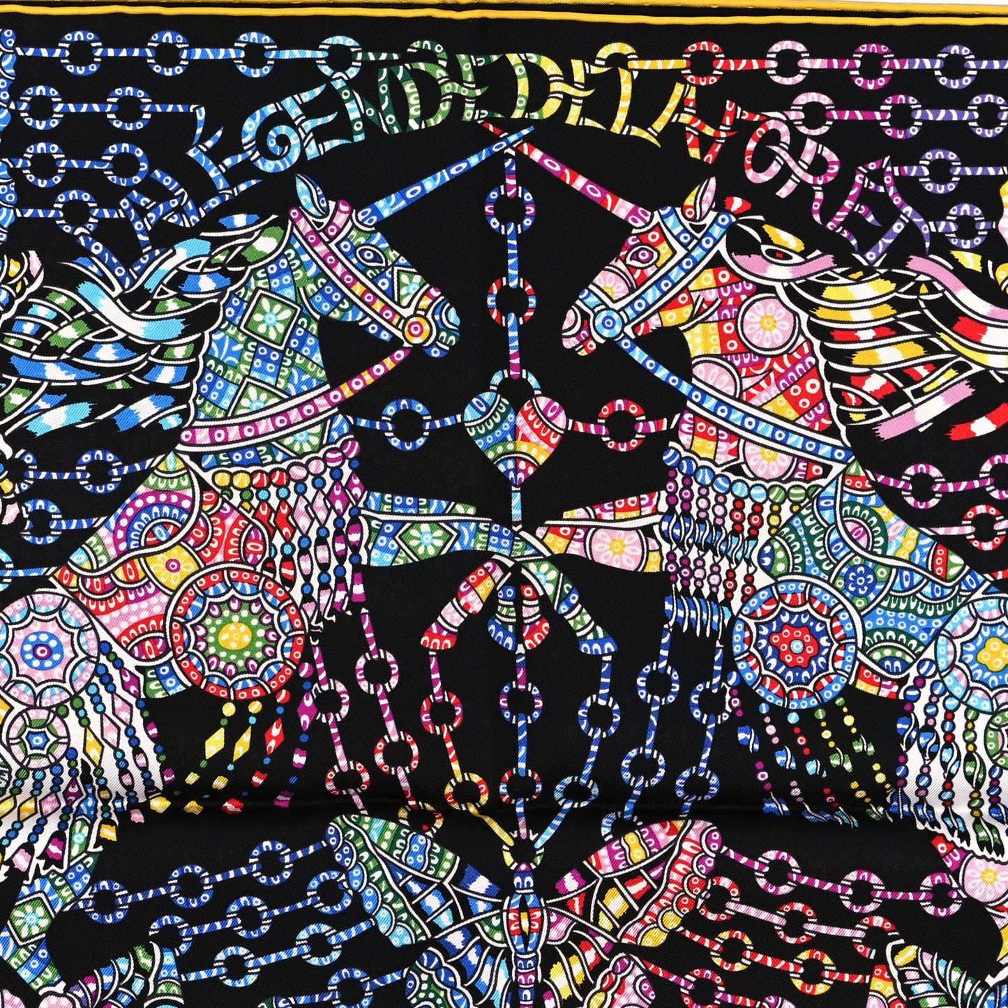 Silk La Legende de La Foret Scarf 90 Black Mauve Multicolor
