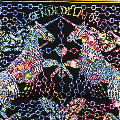 Hermes Silk La Legende de La Foret Scarf 90 Black Mauve Multicolor 4 of 4