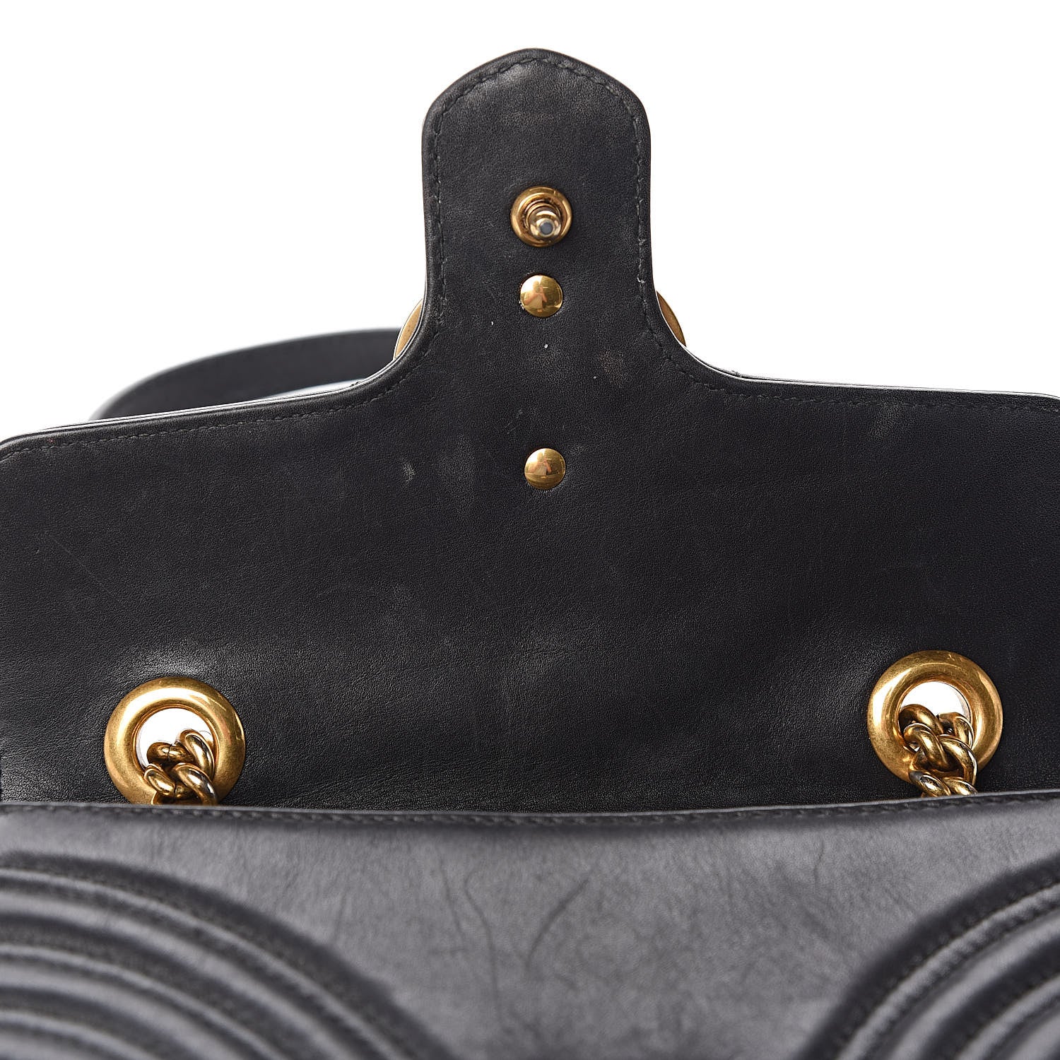 Gucci Calfskin Matelasse Mini GG Marmont Shoulder Bag Black 11 of 11