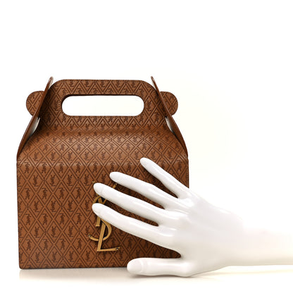 Saint Laurent Calfskin Monogram Take Away Box Dusty Vintage Brown Gold 2 of 11