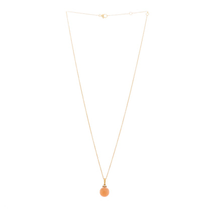 David Yurman 18K Yellow Gold Diamond Pink Moonstone 9mm Solari Pendant Necklace 3 of 5