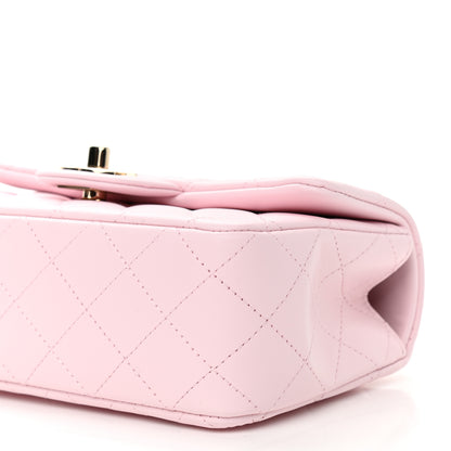 Chanel Lambskin Quilted Mini Top Handle Rectangular Flap Light Pink 9 of 9