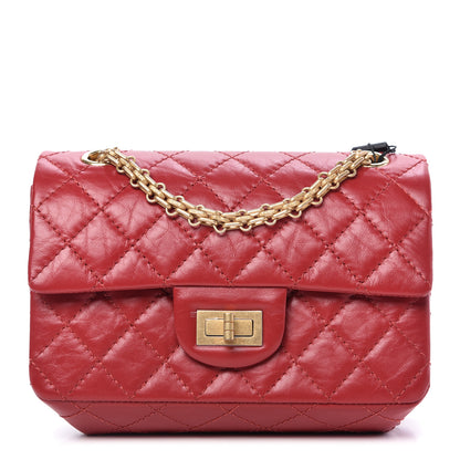 Chanel Aged Calfskin Quilted 2.55 Reissue Mini Flap Red 1 of 10