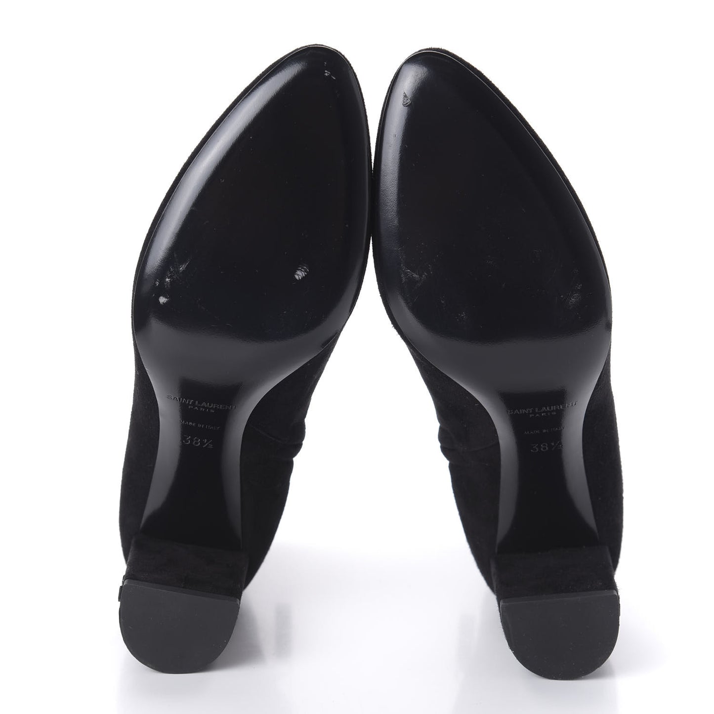 Suede Loulou 95 Ankle Zip Boot 38.5 Black