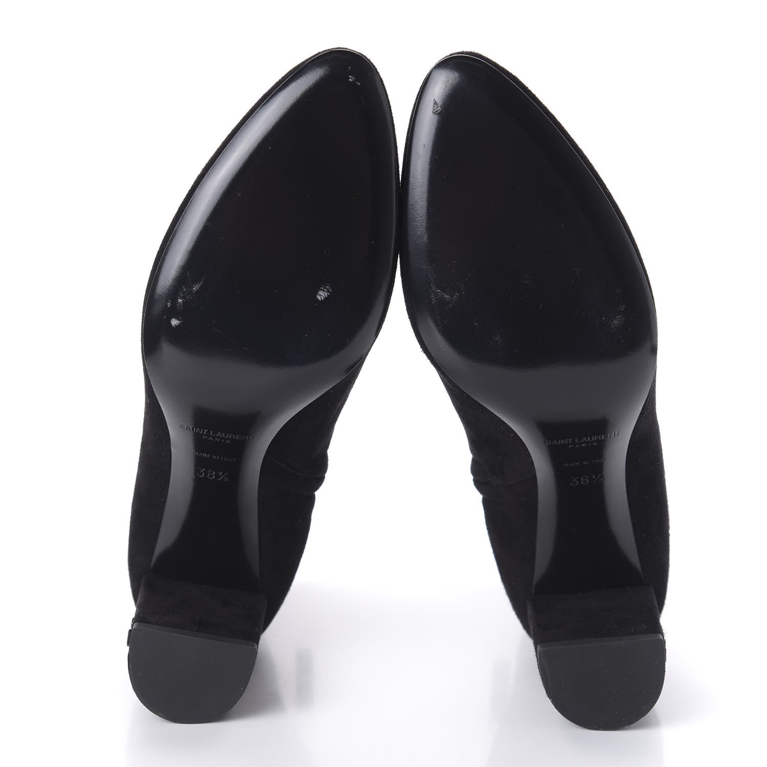 Saint Laurent Suede Loulou 95 Ankle Zip Boot 38.5 Black 5 of 9