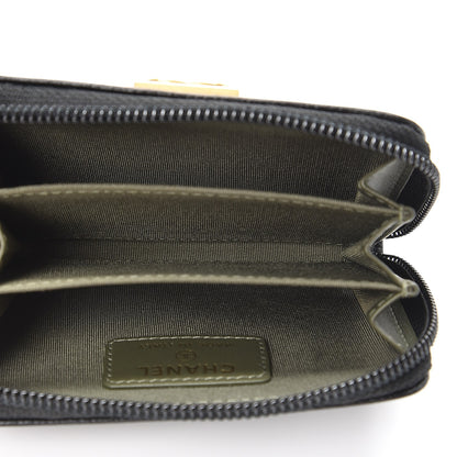 Chanel Caviar Quilted Boy Zip Around Coin Purse Wallet Black 5 of 8