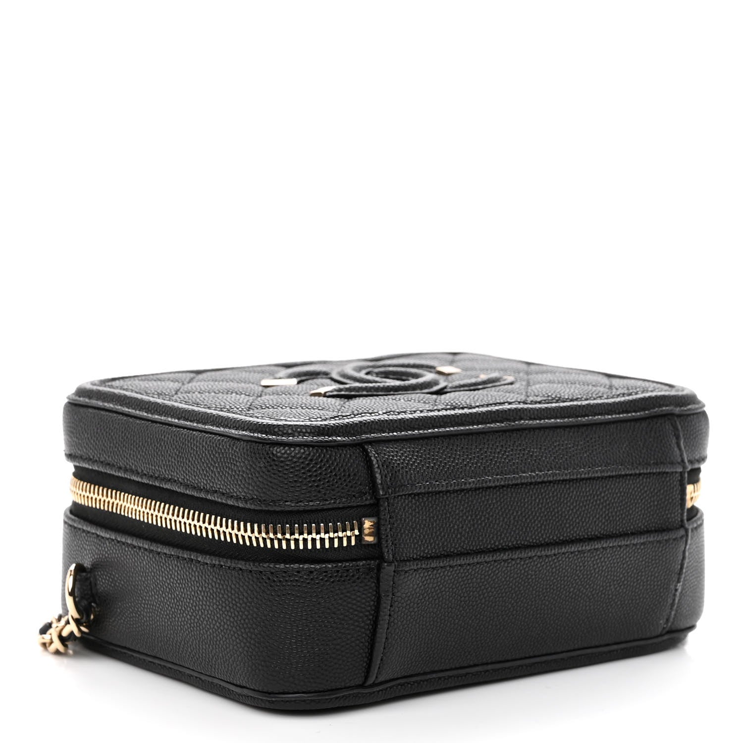 Chanel Caviar Quilted Small CC Filigree Vanity Case Black 4 of 11