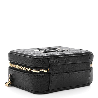 Chanel Caviar Quilted Small CC Filigree Vanity Case Black 4 of 11