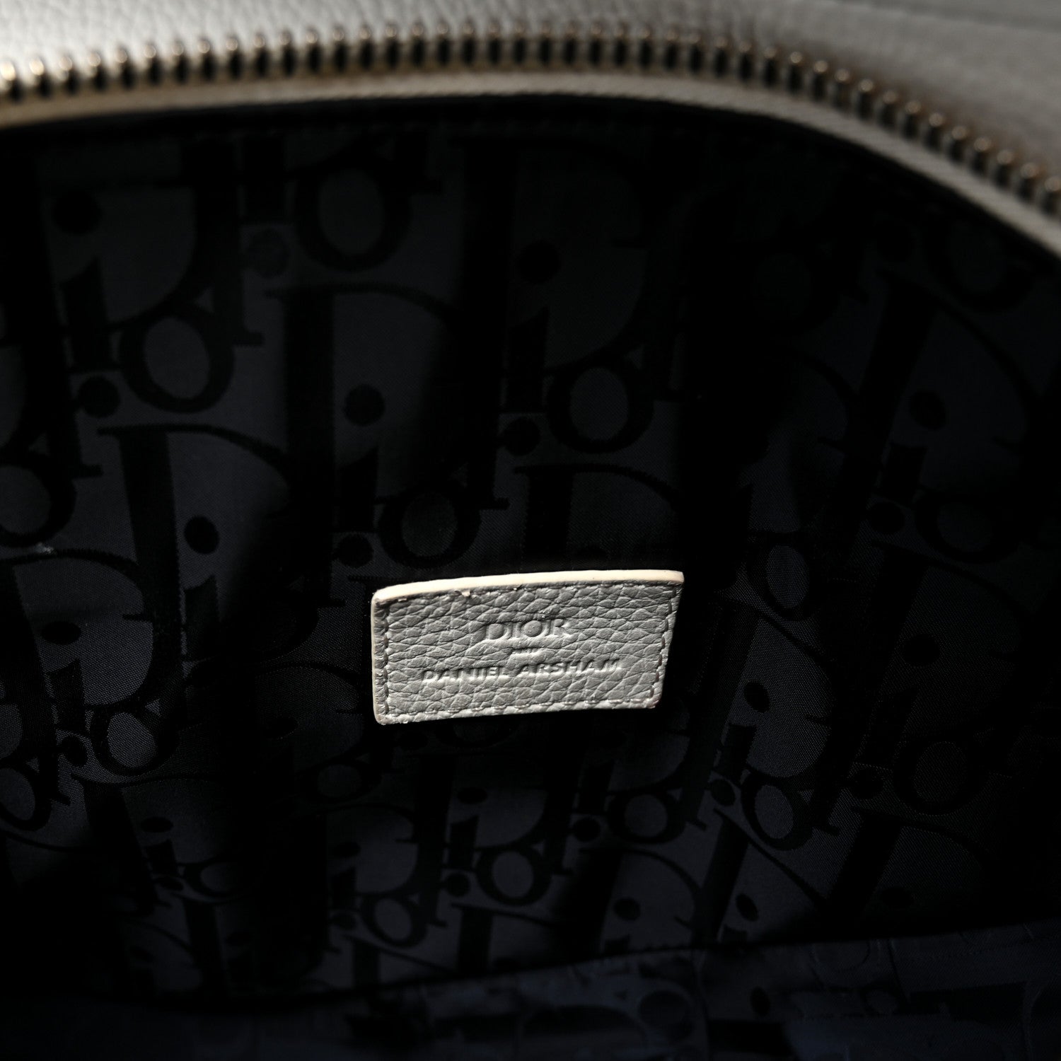 Christian Dior X Daniel Arsham Grained Calfskin Newspaper Print Saddle Bag White 6 of 10