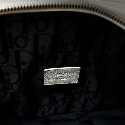 Christian Dior X Daniel Arsham Grained Calfskin Newspaper Print Saddle Bag White 6 of 10