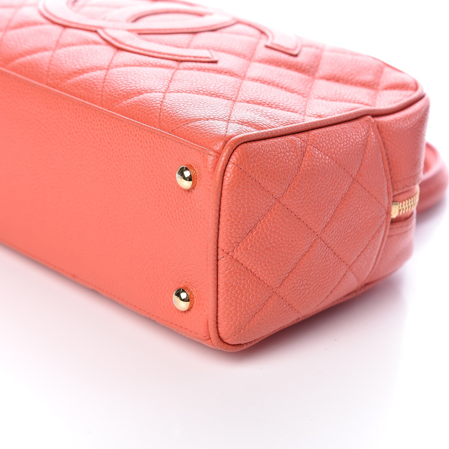Chanel Caviar Quilted Small Bowler Coral 11 of 11