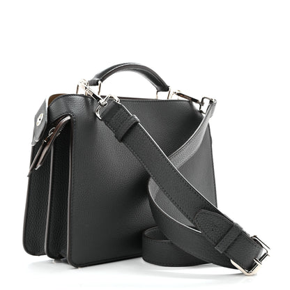 Fendi Cuoio Romano Vitello Cover Glazed Fabric Bi-Color FF 1974 Mini Peekaboo I SEE U Satchel Gray 2 of 10
