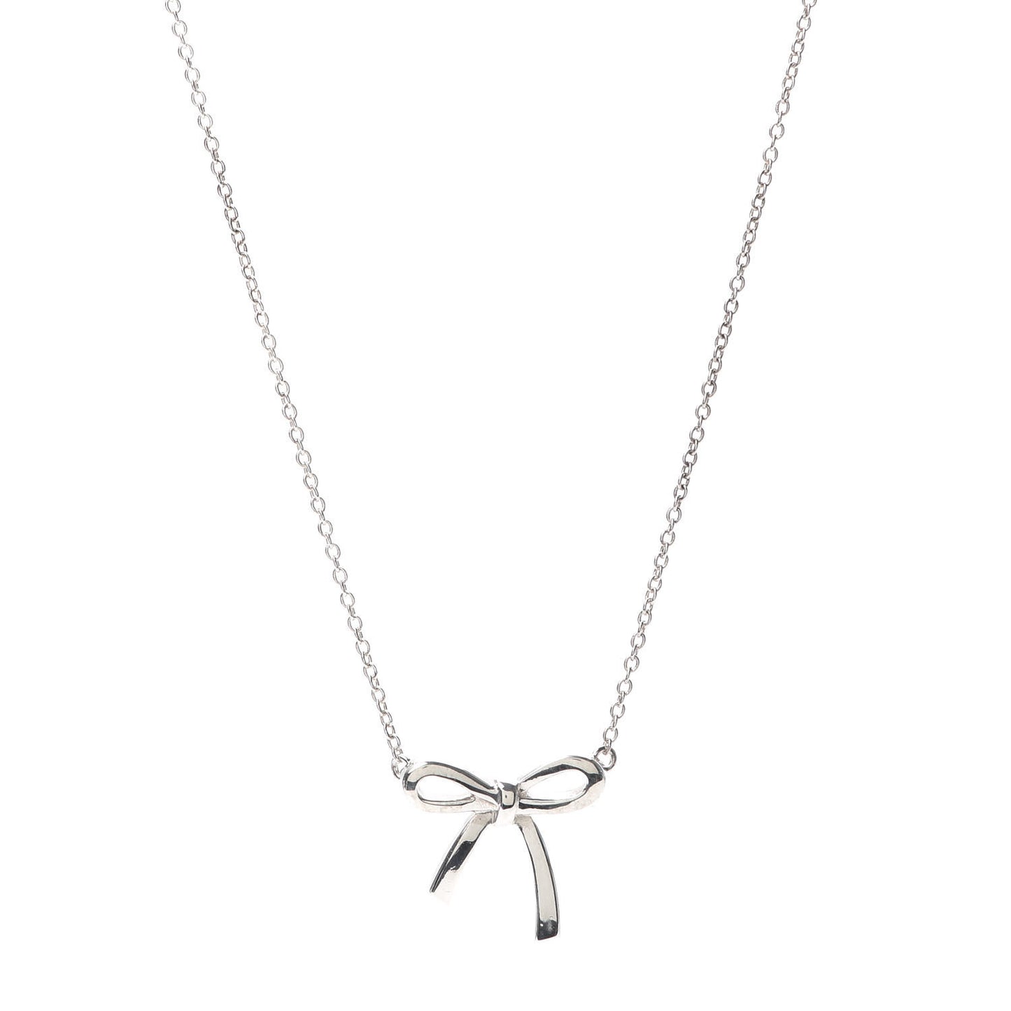 Sterling Silver Small Bow Pendant Necklace