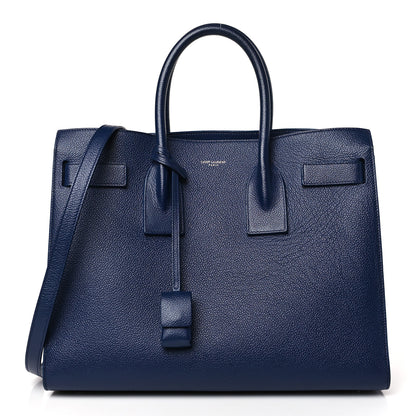 Saint Laurent Grained Calfskin Small Sac De Jour Navy 1 of 13