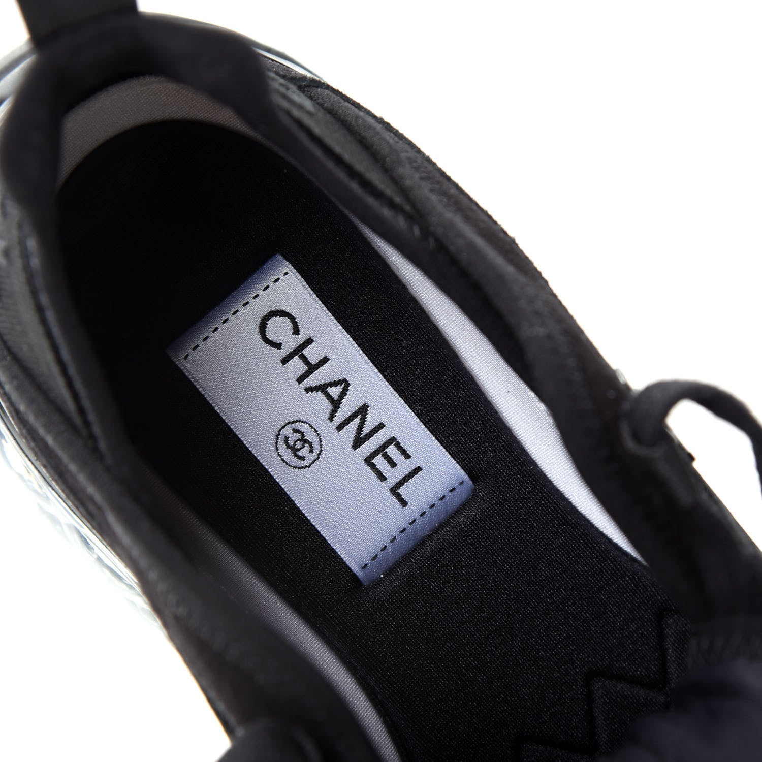 Chanel Suede Calfskin Velvet Grosgrain CC Sneakers 37.5 Black 8 of 11