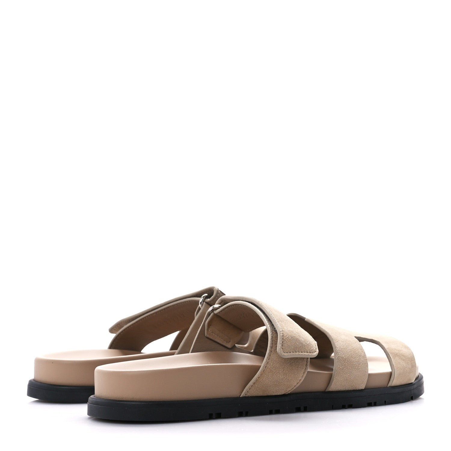 Hermes Suede Goatskin Womens Chypre Sandals 39 Beige Argile 4 of 9
