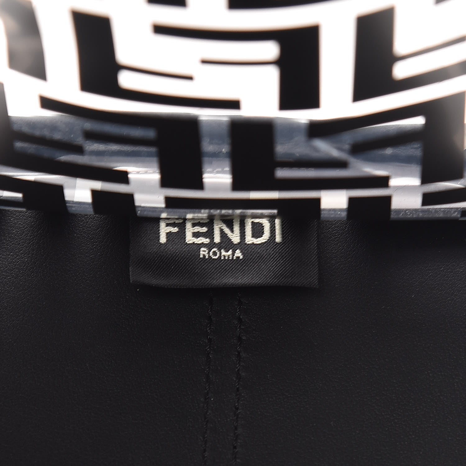 Fendi TPU FF Vitello Century Plexiglass Medium Runaway Shopper Tote Black 7 of 10