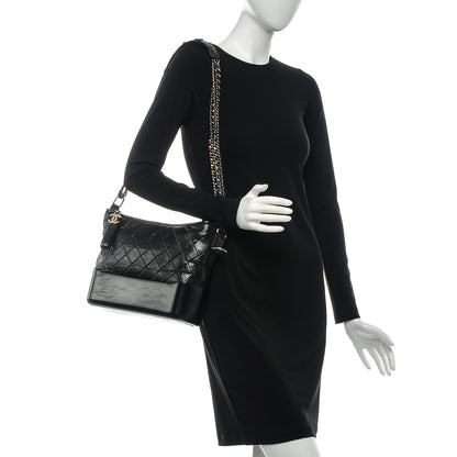 Chanel Calfskin Quilted Medium Gabrielle Hobo Black 2 of 8