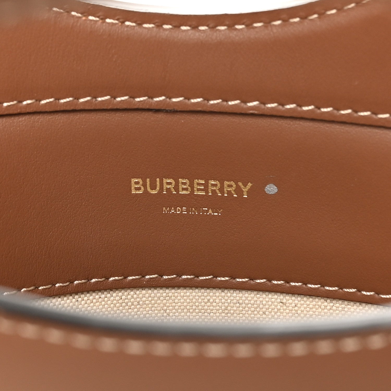 Burberry Canvas Smooth Calfskin Two Tone Medium Pocket Bag Natural Malt Brown 6 of 10