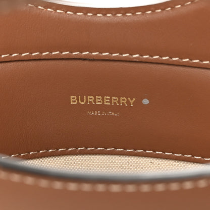 Burberry Canvas Smooth Calfskin Two Tone Medium Pocket Bag Natural Malt Brown 6 of 10