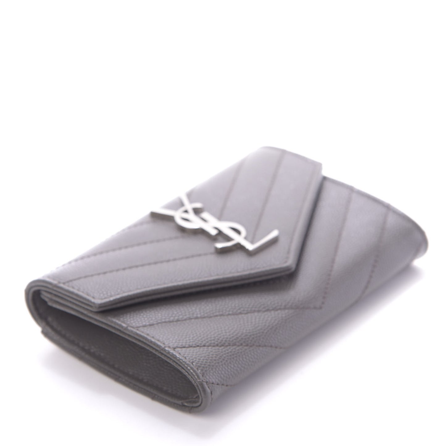 Grain De Poudre Matelasse Chevron Small Monogram Envelope Wallet Earth