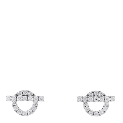Hermes 18K White Gold Diamond Finesse Earrings 1 of 5