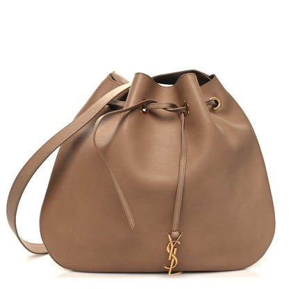Saint Laurent Smooth Calfskin Paris VII Large Flat Hobo Biscuit Beige 3 of 14
