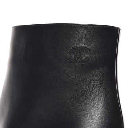 Chanel Lambskin Grosgrain Cap Toe Short Ankle Boots 37.5 Black 10 of 11