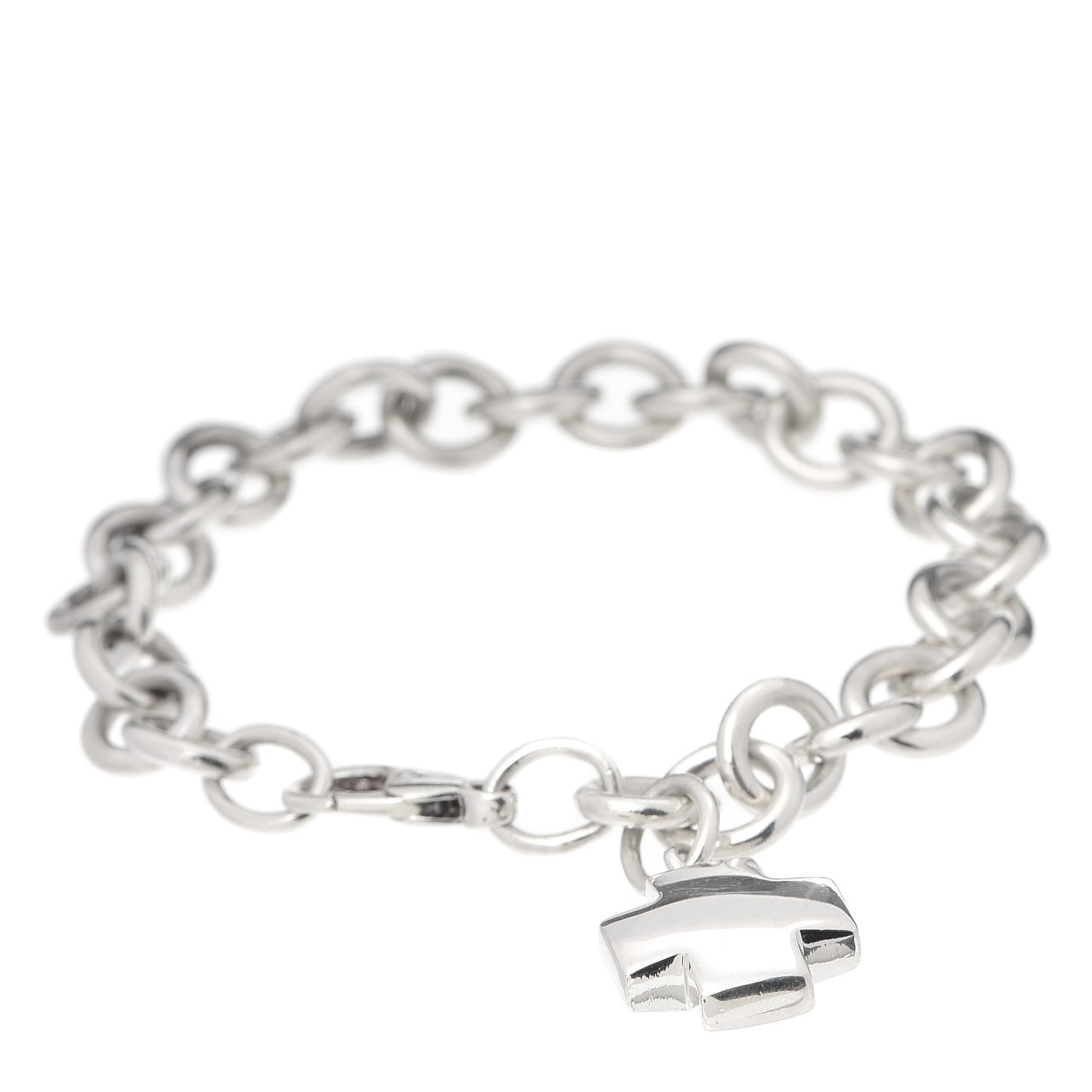 Tiffany Sterling Silver Cross Charm Bracelet 1 of 4