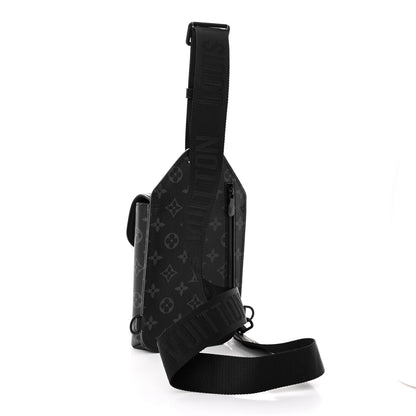 Louis Vuitton Monogram Eclipse Saumur Slingbag Black 3 of 9
