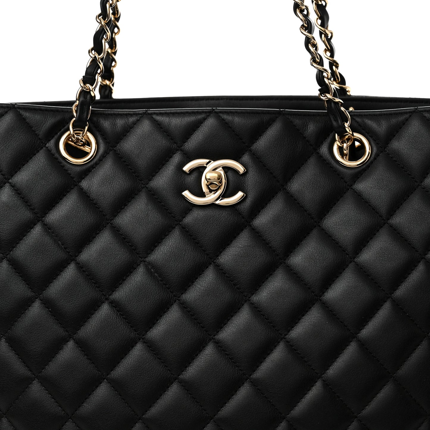 Calfskin Quilted Timeless Tote Black