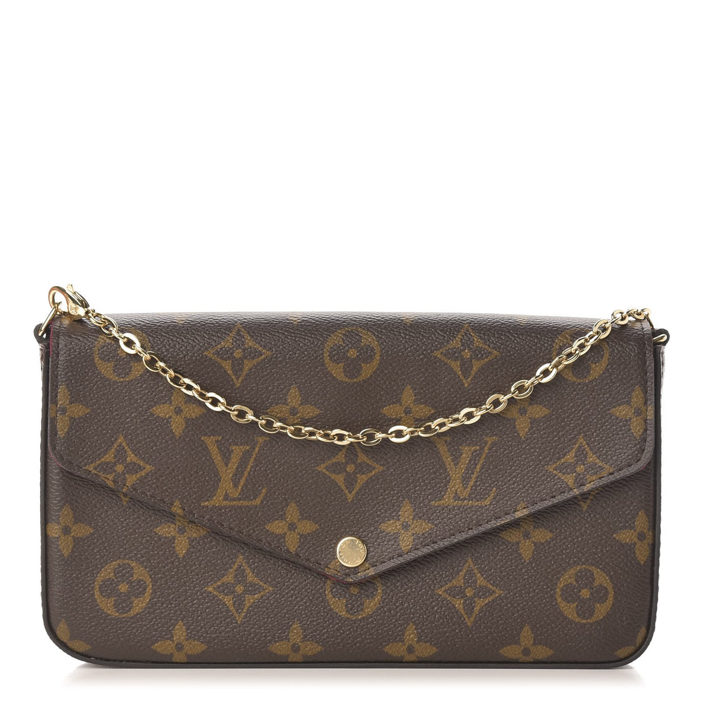 Monogram Pochette Felicie Chain Wallet Fuchsia