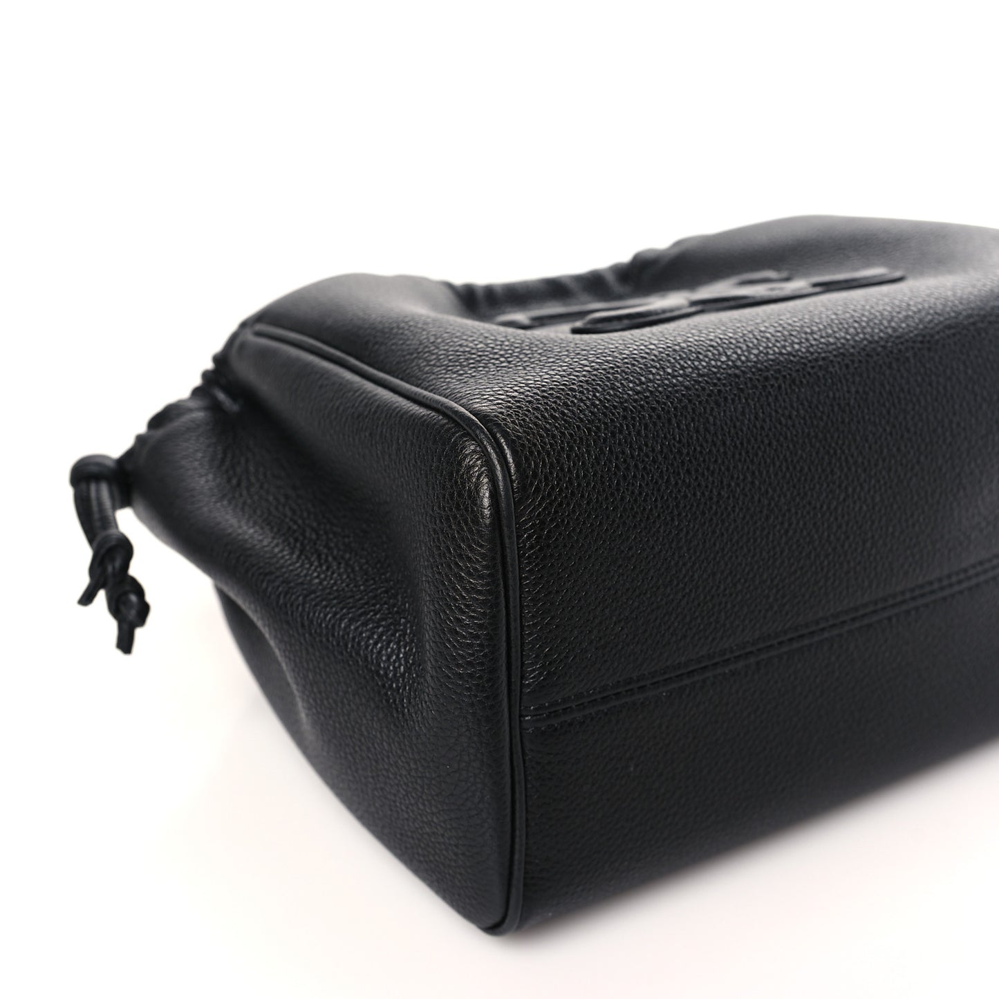Calfskin Cuir Small Triomphe Cabas Drawstring Black