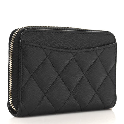 Chanel Caviar Quilted Zip Coin Purse Black 3 of 8