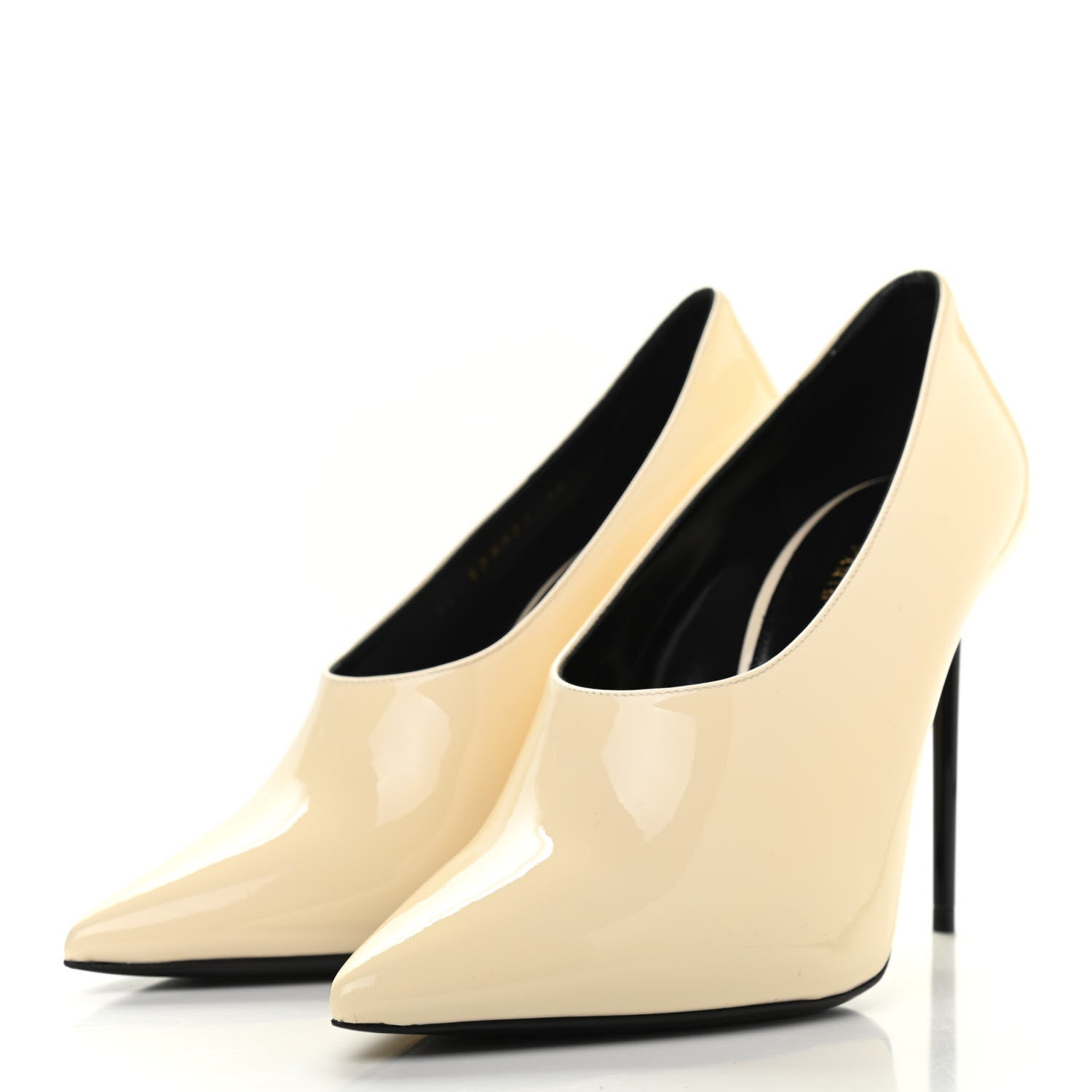 Saint Laurent Patent Calfskin Teddy High Vamp 105 Pumps 38 Porcellana 3 of 8
