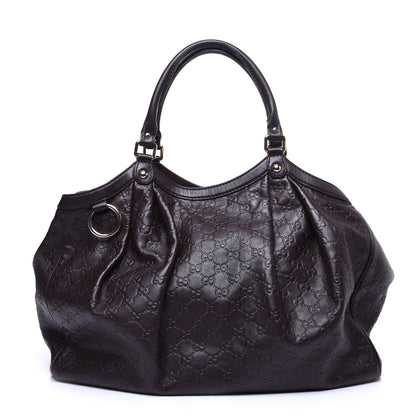 Gucci Guccissima Signature Large Sukey Tote Chocolate 1 of 13