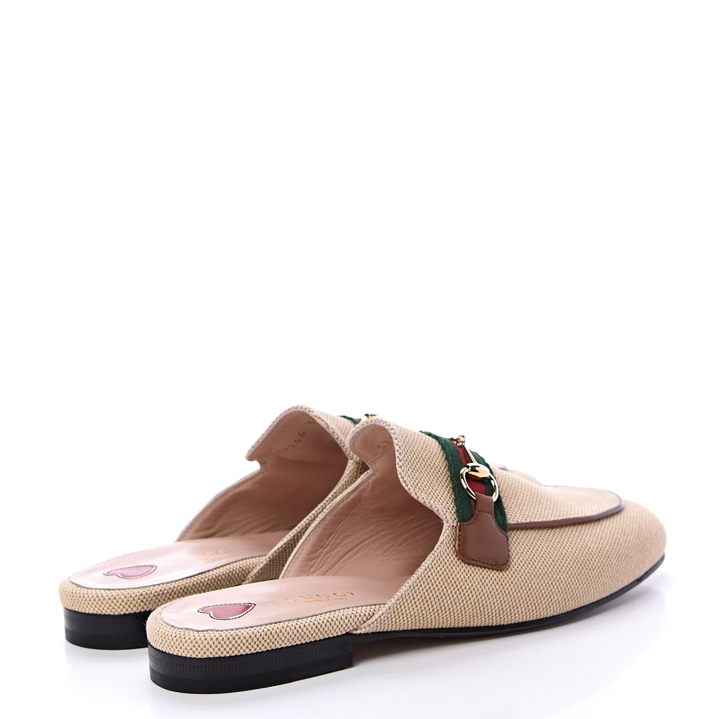 Canvas Vintage Charlotte Web Princetown Slippers 38 Sand Cuir