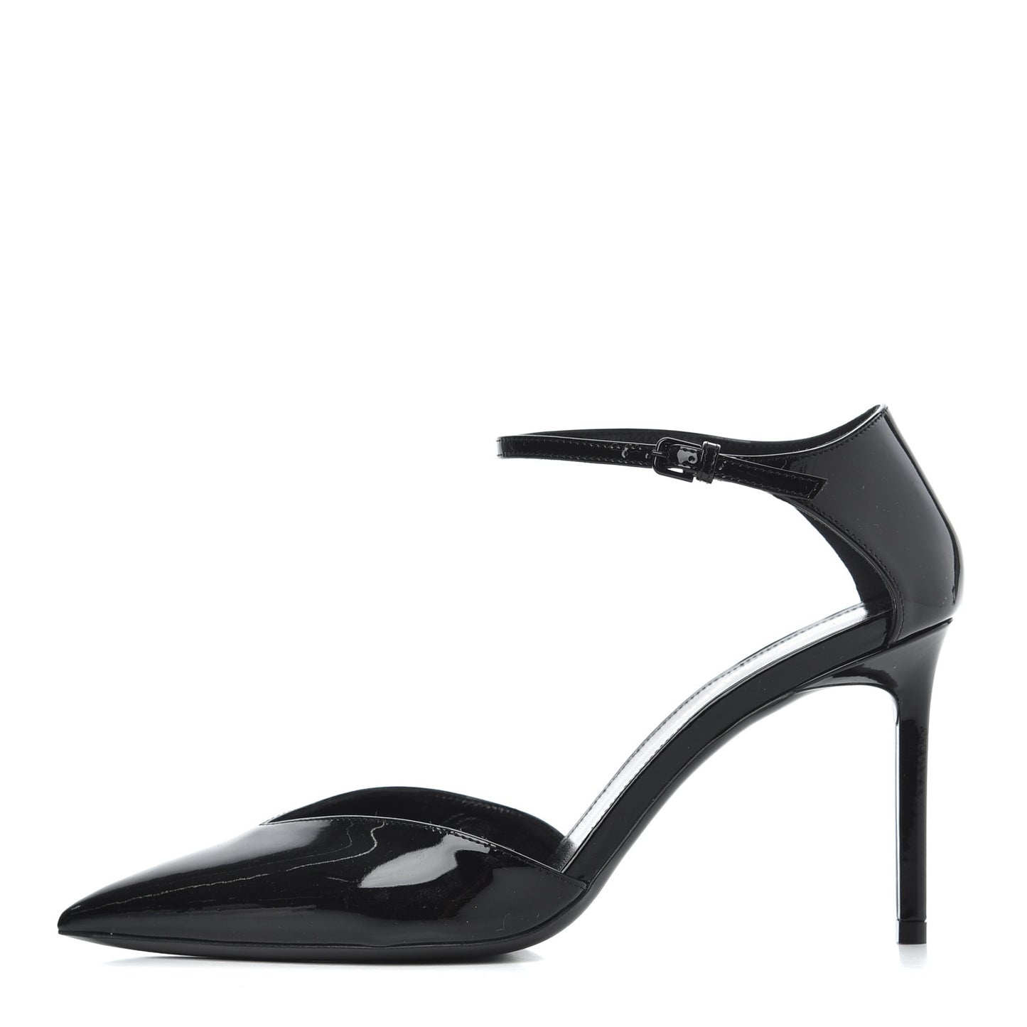 Patent Anja 85 Ankle Strap Pointed Pumps 38 Black