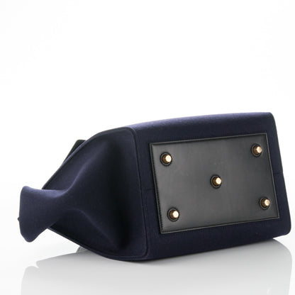 Celine Felt Calfskin Small Tie Knot Tote Navy 4 of 7