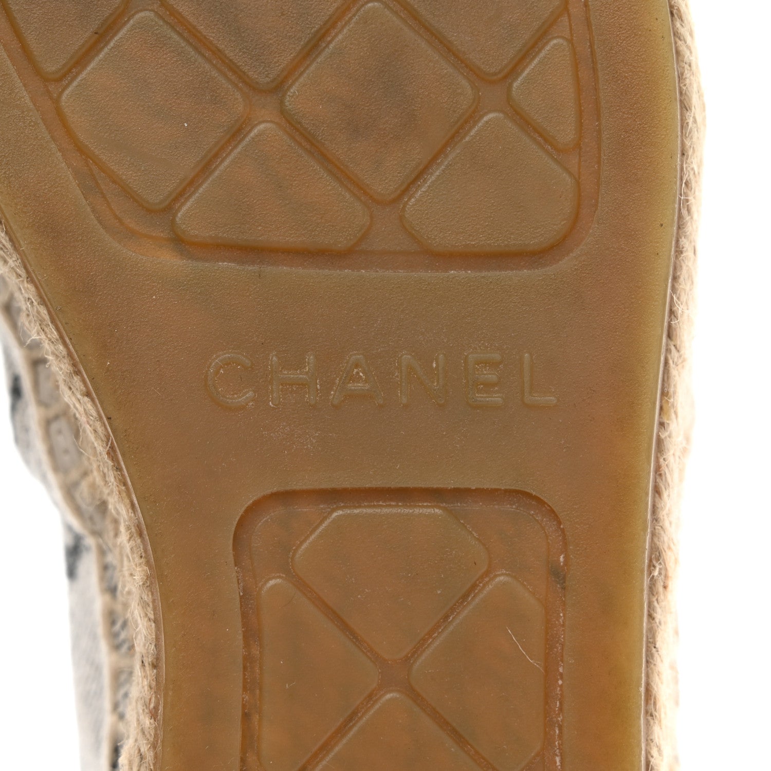Chanel Cotton Jacquard Grosgrain CC Print Espadrilles 38 Grey Black 7 of 11