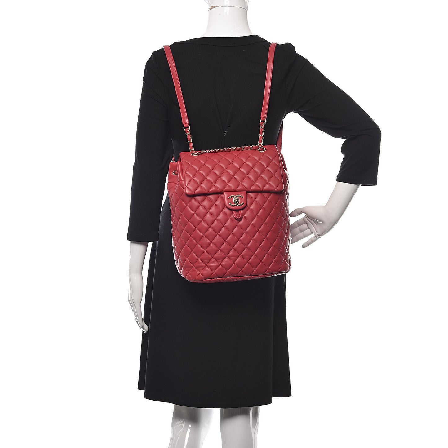 Lambskin Quilted Large Urban Spirit Backpack Red