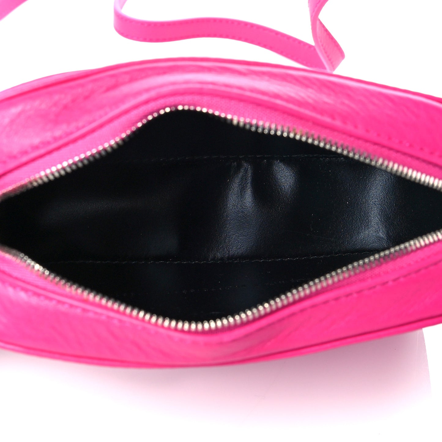 Calfskin Logo XS Everyday Camera Bag Rose Magenta Black