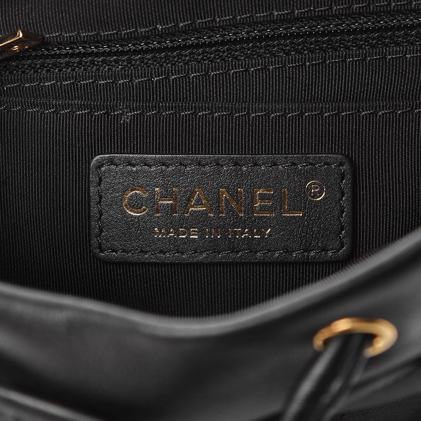 Calfskin Chevron Quilted Small Urban Spirit Backpack Black