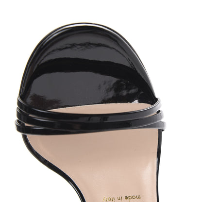Gucci Patent Crystal Removable Bow Sandals 36.5 Black 9 of 10