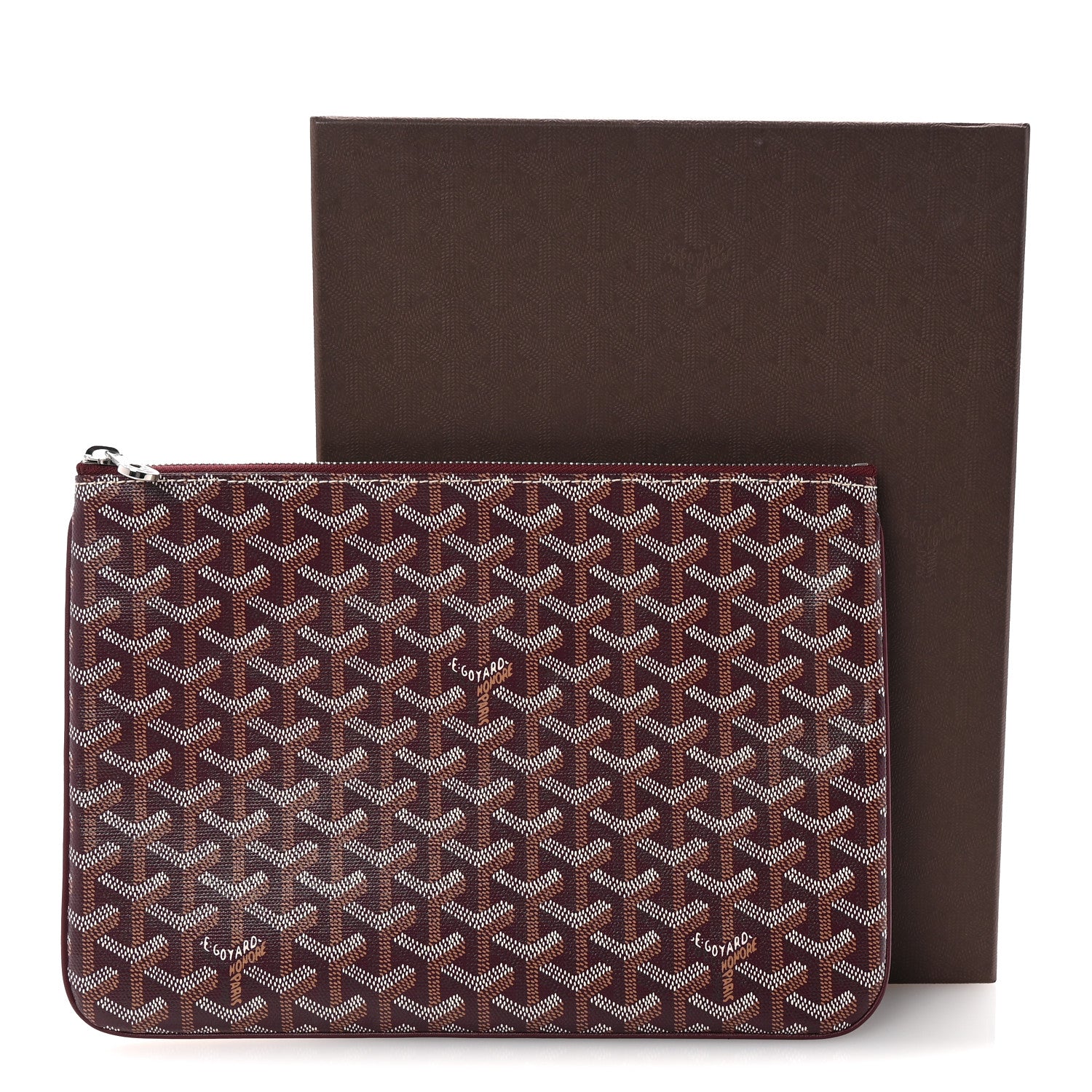Goyard Goyardine Senat Pochette MM Burgundy 8 of 8